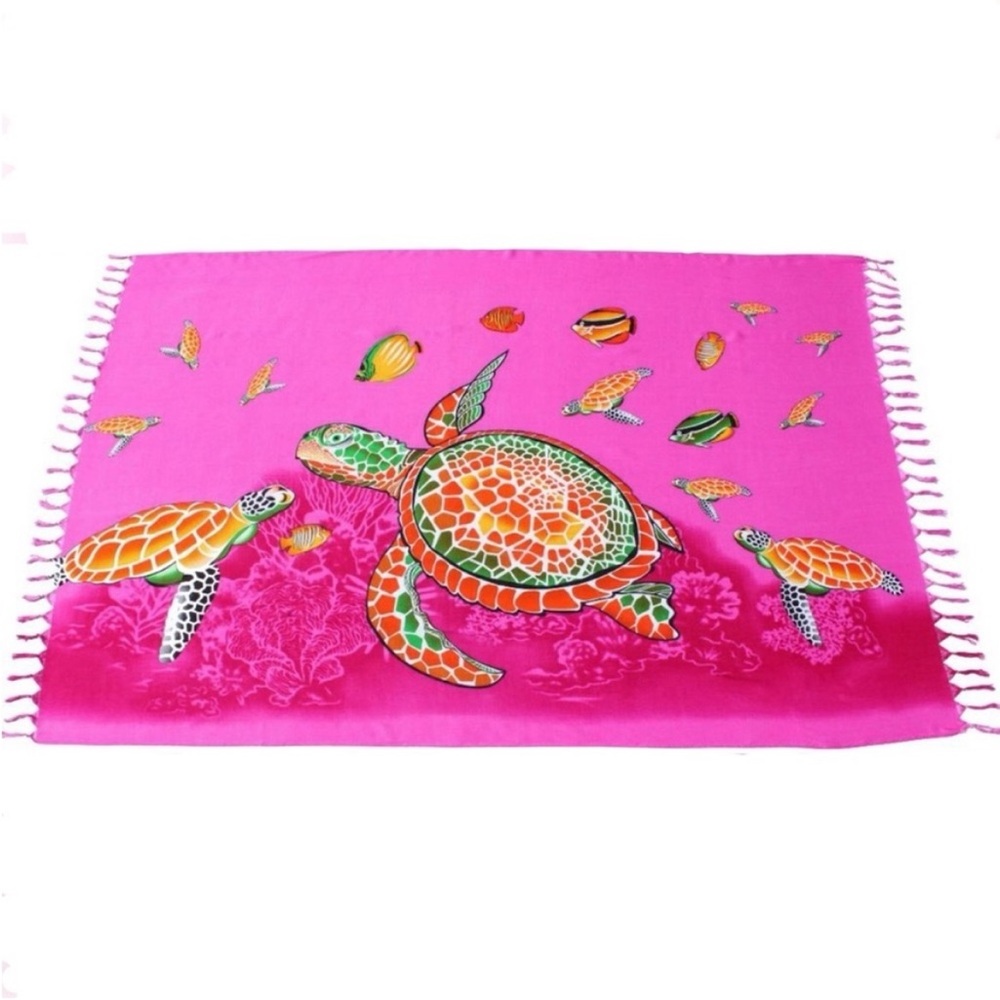 Italian Turtle Print Scarf / Wrap – Multipurpose – Made in Italy, 41” x 66”